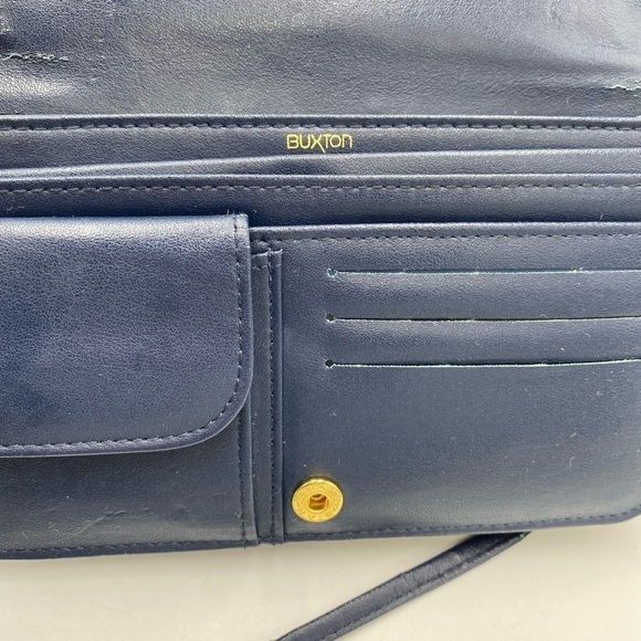 Buxton Crossbody Bag Purse Wallet
Clutch Blue Leather Card Holder Purse Bag - Picture 10 of 15